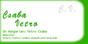 csaba vetro business card